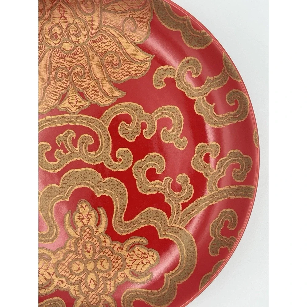 Pottery Barn Chinoise Dessert / Salad Plates Set of 6 Red & Gold 7